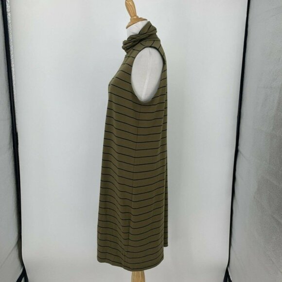 Old Navy Turtleneck Shift Dress Women Size M Stripe Sleeveless Knit Knee Length - Picture 4 of 10